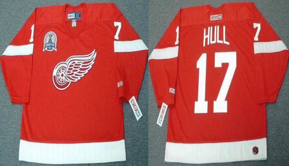 2019 Men Detroit Red Wings #17 Hull Red CCM NHL jerseys
